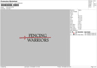 Fencing Embroidery File 6 sizes