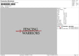 Fencing Embroidery File 6 sizes