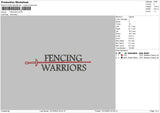 Fencing Embroidery File 6 sizes