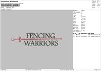 Fencing Embroidery File 6 sizes