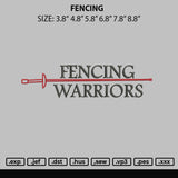 Fencing Embroidery File 6 sizes