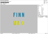 Finn Max Embroidery File 6 sizes