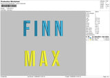 Finn Max Embroidery File 6 sizes