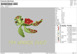 Fin Noggin Embroidery File 6 sizes