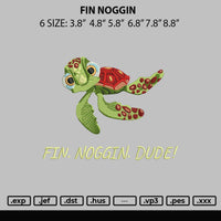 Fin Noggin Embroidery File 6 sizes