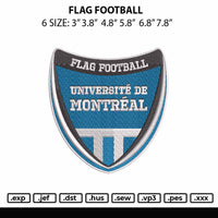 Flag Football Embroidery File 6 sizes