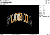 Florida V1 Embroidery File 6 sizes