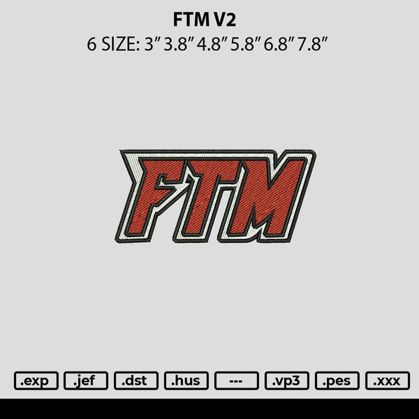 Ftm V2 Embroidery File 6 sizes