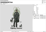 Fighting Demon Embroidery File 6 sizes