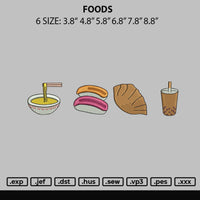 Foods Embroidery File 6 sizes