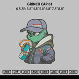 Grinch Cap01 Embroidery File 6 Sizes