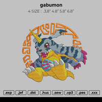 gabumon Embroidery