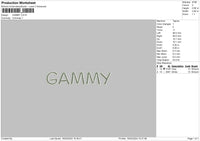 Gammy Text Embroidery File 6 sizes