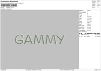 Gammy Text Embroidery File 6 sizes