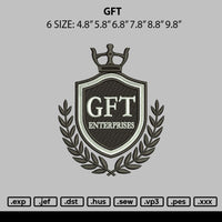 Gft Embroidery File 6 sizes