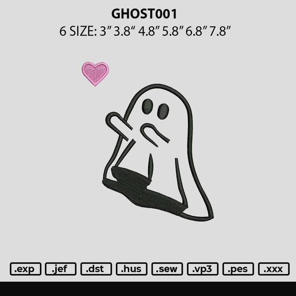 Ghost001 Embroidery File 6 sizes