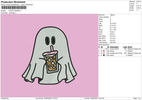 Ghost Bobba Embroidery File 6 sizes