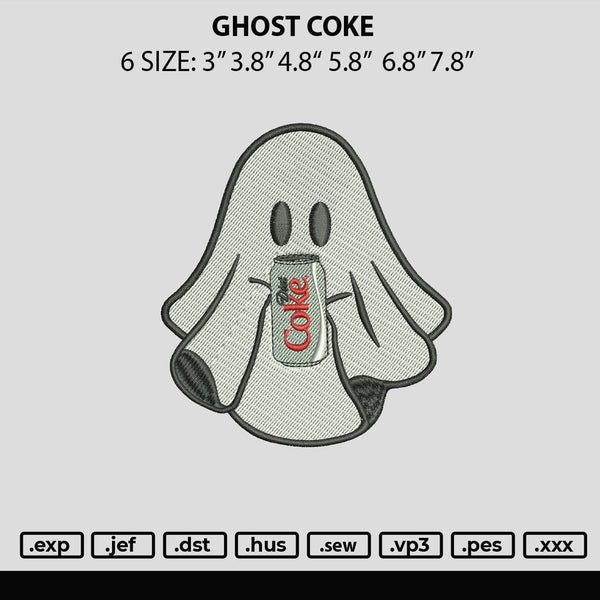 Ghost Coke Embroidery File 6 sizes