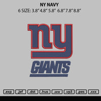 Ny Navy Embroidery File 6 sizes