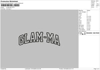 Glam Text Embroidery File 6 sizes