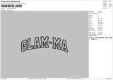 Glam Text Embroidery File 6 sizes