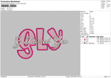 Glytext Embroidery File 6 sizes