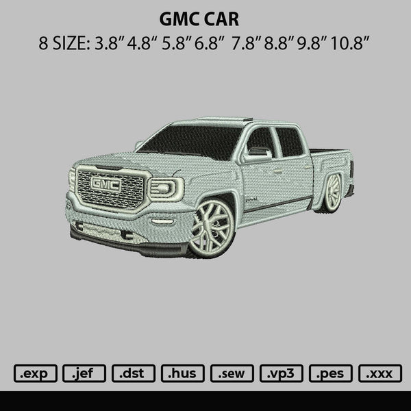 GMC Car Embroidery file 6 sizes