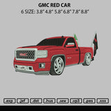 Gmc Red Car Embroidery ile 6 sizes