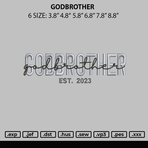 Godbrother Embroidery File 6 sizes