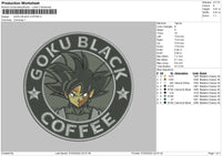 Goku Black Coffee Embroidery