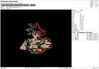 goku balck background Embroidery