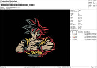 goku balck background Embroidery