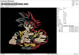 goku balck background Embroidery