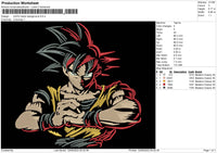 goku balck background Embroidery