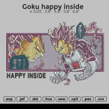 Goku Happy Inside Embroidery
