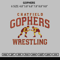 Gophers Embroidery File 6 sizes