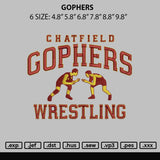 Gophers Embroidery File 6 sizes