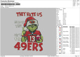 Grinch 49Ers Embroidery File 6 sizes