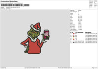 Grinch Xmas 0412 Embroidery File 6 sizes