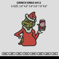 Grinch Xmas 0412 Embroidery File 6 sizes