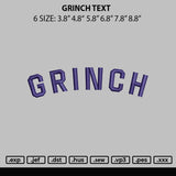 GrinchText Emboidery File 6 sizes