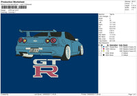 Gtr Car Embroidery File 6 sizes