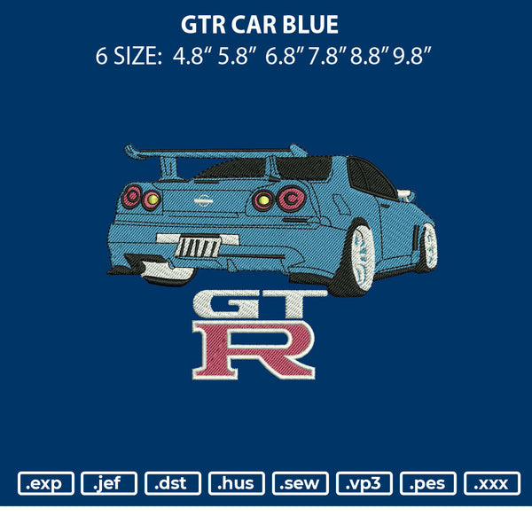 Gtr Car Embroidery File 6 sizes