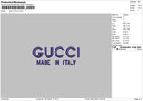 Italy Text Embroidery File 6 sizes