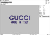 Italy Text Embroidery File 6 sizes