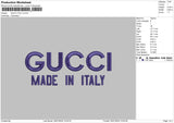 Italy Text Embroidery File 6 sizes