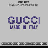 Italy Text Embroidery File 6 sizes