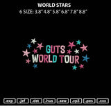 World Stars Embroidery File 6 sizes