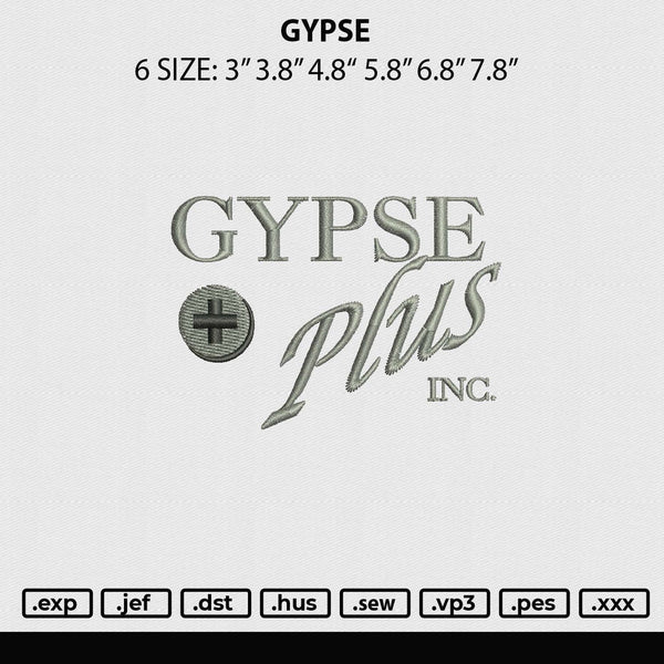 Gypse Embroidery File 6 sizes