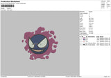 Gastly Embroidery File 6 sizes